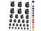 Sweet and Cute Flowers Rounded Block Number 6 Six Temporary Tattoo Water Resistant Fake Body Art Set Collection
